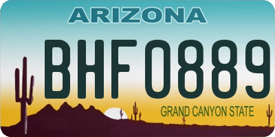 AZ license plate BHF0889