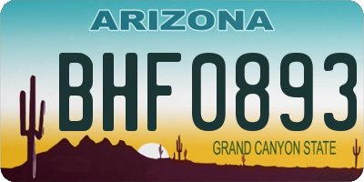 AZ license plate BHF0893