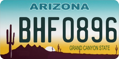 AZ license plate BHF0896