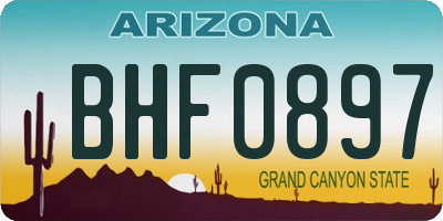 AZ license plate BHF0897