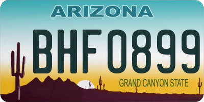 AZ license plate BHF0899