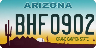 AZ license plate BHF0902