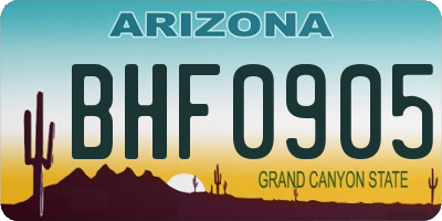 AZ license plate BHF0905