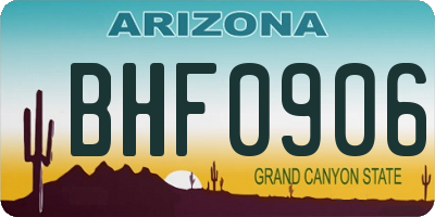 AZ license plate BHF0906