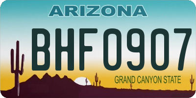 AZ license plate BHF0907