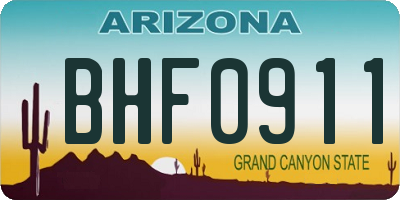AZ license plate BHF0911