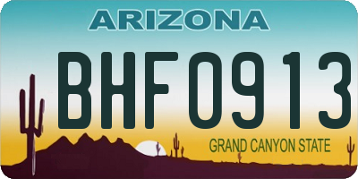 AZ license plate BHF0913