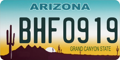 AZ license plate BHF0919