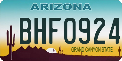 AZ license plate BHF0924