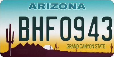 AZ license plate BHF0943