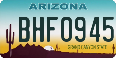 AZ license plate BHF0945