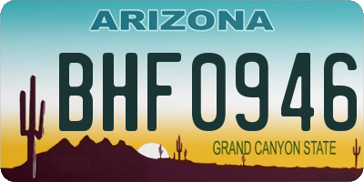AZ license plate BHF0946
