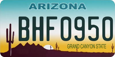 AZ license plate BHF0950