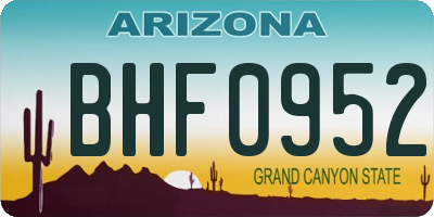 AZ license plate BHF0952
