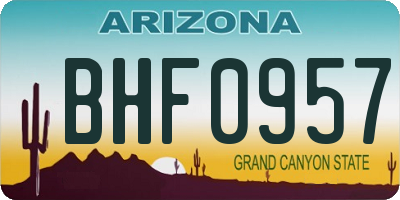 AZ license plate BHF0957