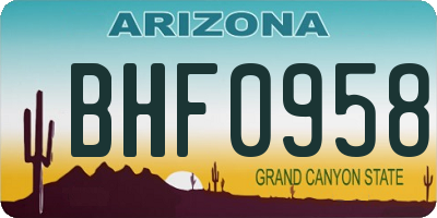 AZ license plate BHF0958