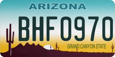 AZ license plate BHF0970