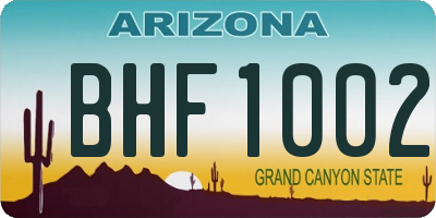 AZ license plate BHF1002