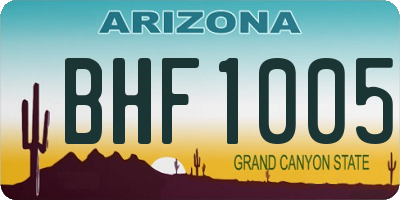 AZ license plate BHF1005