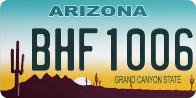 AZ license plate BHF1006