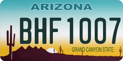 AZ license plate BHF1007
