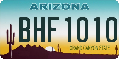 AZ license plate BHF1010