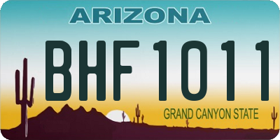 AZ license plate BHF1011