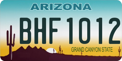 AZ license plate BHF1012