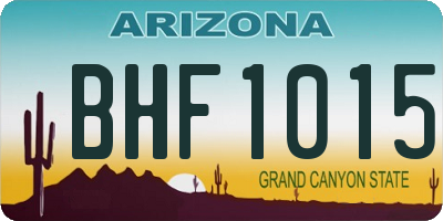 AZ license plate BHF1015