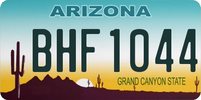 AZ license plate BHF1044
