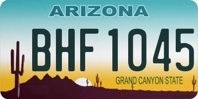 AZ license plate BHF1045
