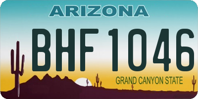 AZ license plate BHF1046