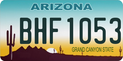 AZ license plate BHF1053