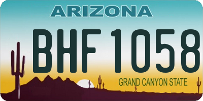 AZ license plate BHF1058