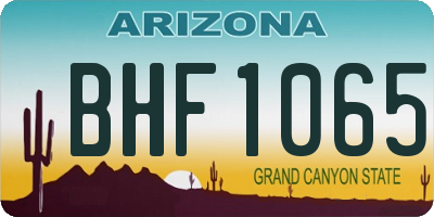 AZ license plate BHF1065