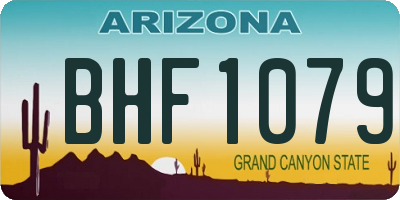AZ license plate BHF1079