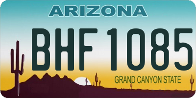 AZ license plate BHF1085