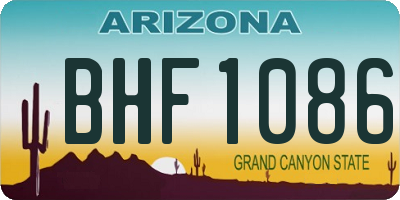 AZ license plate BHF1086
