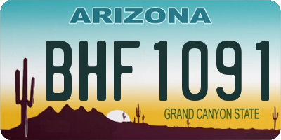 AZ license plate BHF1091