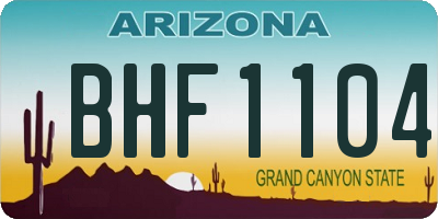 AZ license plate BHF1104