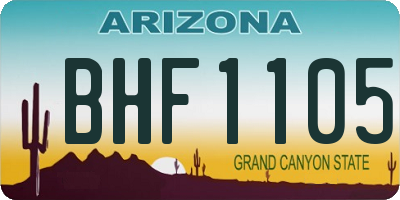 AZ license plate BHF1105