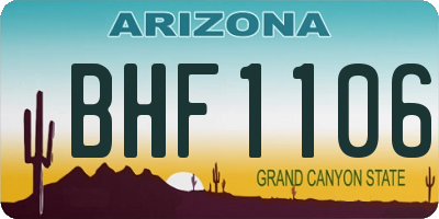 AZ license plate BHF1106