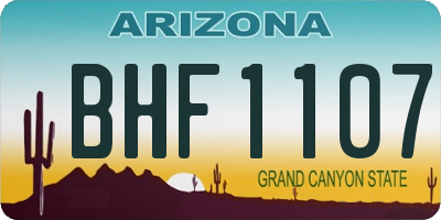 AZ license plate BHF1107