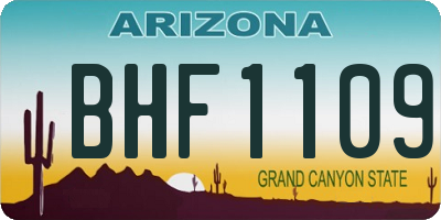 AZ license plate BHF1109
