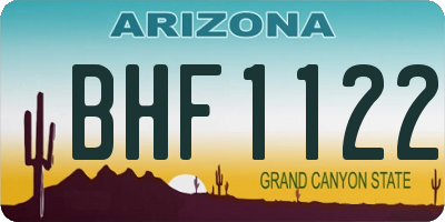 AZ license plate BHF1122