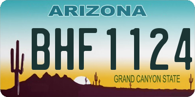 AZ license plate BHF1124