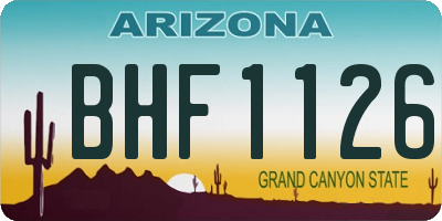 AZ license plate BHF1126