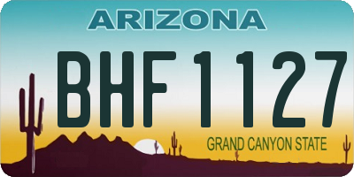 AZ license plate BHF1127