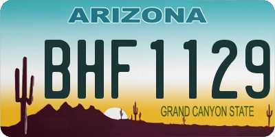 AZ license plate BHF1129