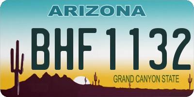 AZ license plate BHF1132